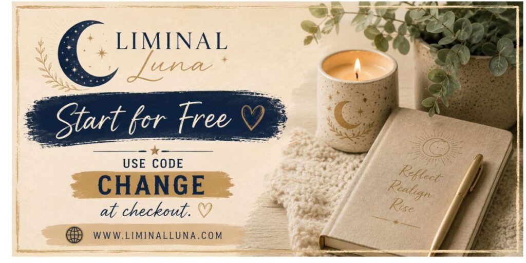 Liminal Luna, a mindful journaling app for navigating life transitions.
